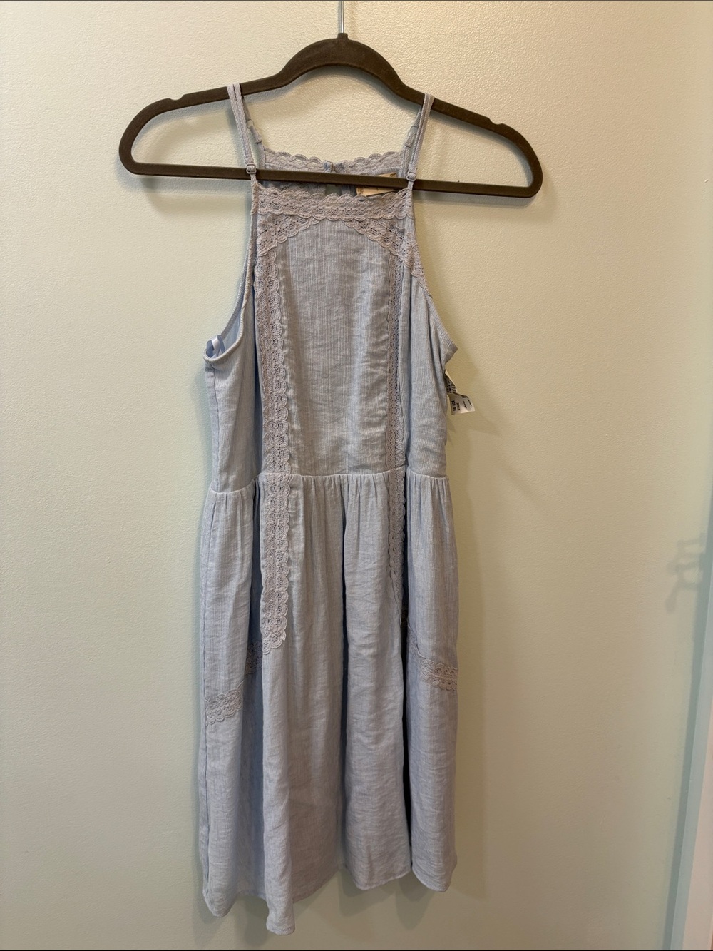 Altar’d State Light Blue Lace Trim Sleeveless Sundress size S